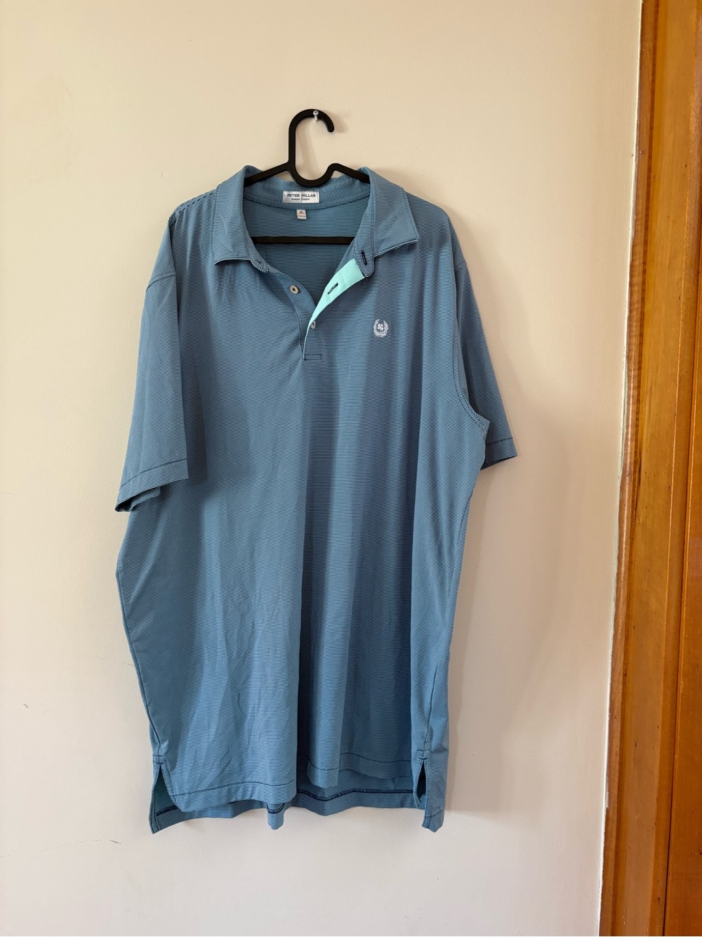 Peter Millar summer comfort Blue striped golf Polo XL